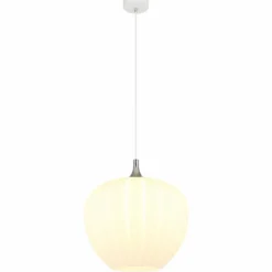 Luminaires Globo Lighting Maxy Suspension Chrome, Blanc, 1 lumière