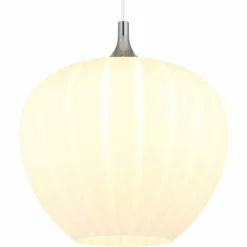 Luminaires Globo Lighting Maxy Suspension Chrome, Blanc, 1 lumière