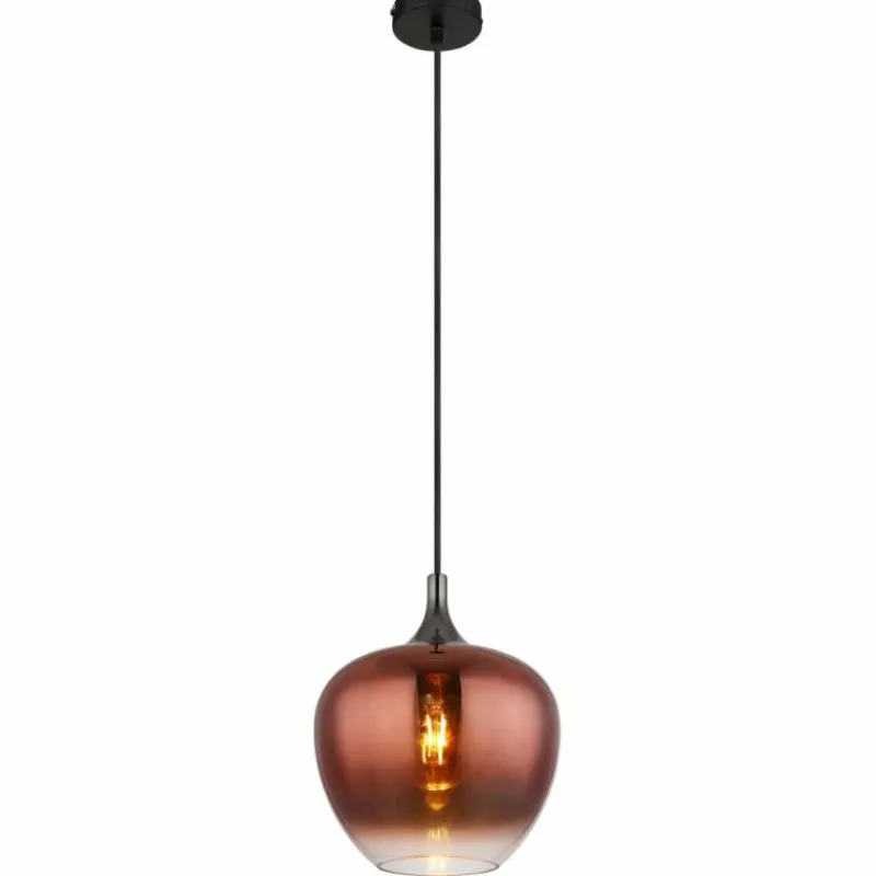 Luminaires Globo Lighting Maxy Suspension Chrome, Noir, 1 lumière