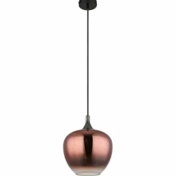 Luminaires Globo Lighting Maxy Suspension Chrome, Noir, 1 lumière