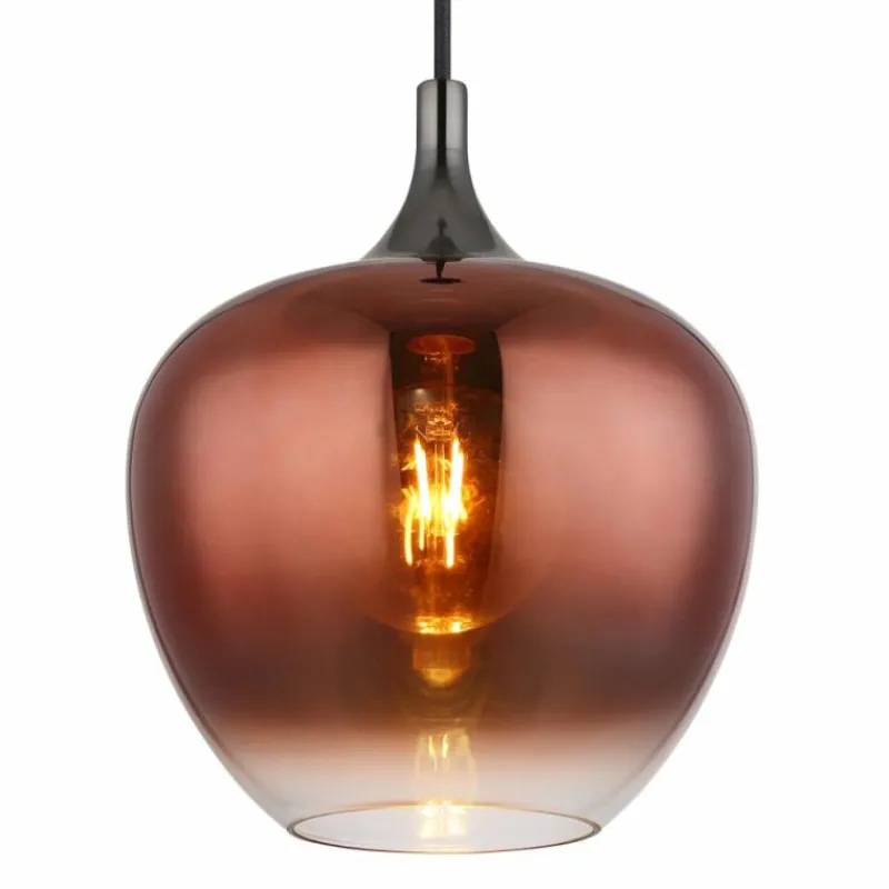 Luminaires Globo Lighting Maxy Suspension Chrome, Noir, 1 lumière