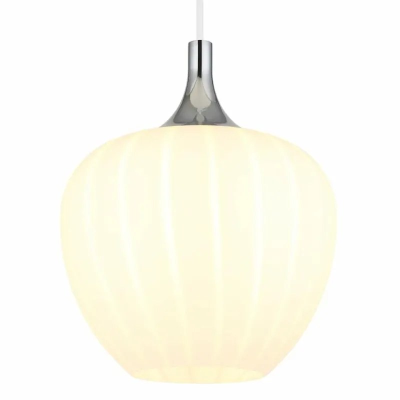 Luminaires Globo Lighting Maxy Suspension Chrome, Blanc, 1 lumière