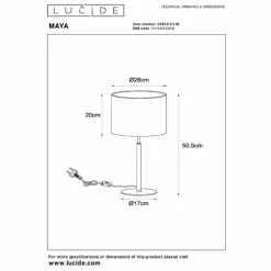 Lampes En Tissu-Luminaires Lucide MAYA Lampe à poser Noir, 1 lumière