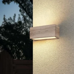 Lampes En Bois-Luminaires Trio MAYENNE Applique murale Bois clair, 2 lumières