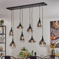 hofstein Maynal Suspension, Boule lumineuse, Suspension Clair, Fumé, 8 lumières