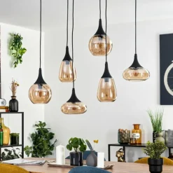 hofstein Maynal Suspension Noir, 6 lumières