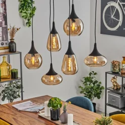 hofstein Maynal Suspension Noir, 6 lumières