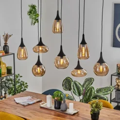 hofstein Maynal Suspension Noir, 8 lumières