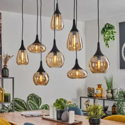 hofstein Maynal Suspension Noir, 8 lumières