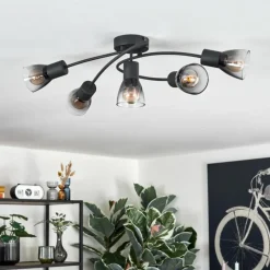 hofstein Medelim Plafonnier Clair, Fumé, 5 lumières