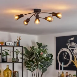 hofstein Medelim Plafonnier Clair, Fumé, 5 lumières