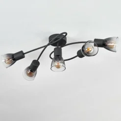 hofstein Medelim Plafonnier Clair, Fumé, 5 lumières