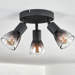 hofstein Medelim Plafonnier Clair, Fumé, 3 lumières