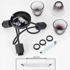 hofstein Medelim Plafonnier Clair, Fumé, 3 lumières