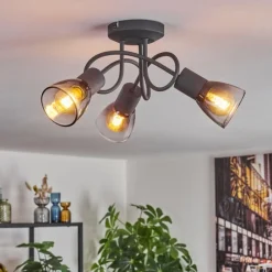 hofstein Medelim Plafonnier Clair, Fumé, 3 lumières