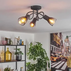 hofstein Medelim Plafonnier Clair, Fumé, 3 lumières