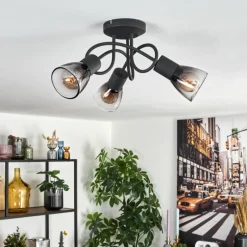 hofstein Medelim Plafonnier Clair, Fumé, 3 lumières