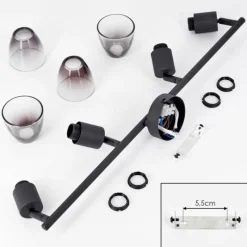 hofstein Medelim Plafonnier Clair, Fumé, 4 lumières