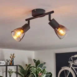 hofstein Medelim Plafonnier Noir, 2 lumières