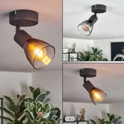 hofstein Medelim Plafonnier, Spot de plafond Noir, 1 lumière