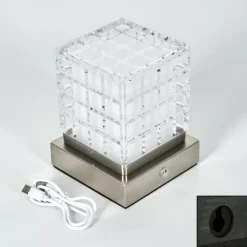 hofstein Medvik Lampe à poser LED Nickel mat, 1 lumière