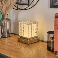 hofstein Medvik Lampe à poser LED Nickel mat, 1 lumière