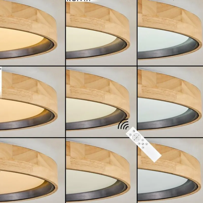 Luminaires Scandinaves-hofstein Melstad Plafonnier LED Écru, Blanc, 1 lumière, Télécommandes