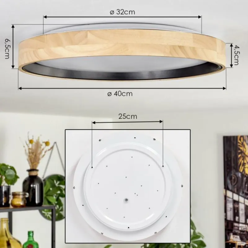 Luminaires Scandinaves-hofstein Melstad Plafonnier LED Écru, Blanc, 1 lumière, Télécommandes