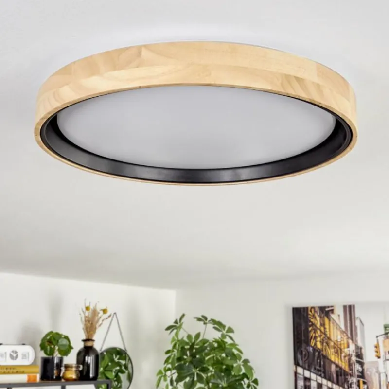 Luminaires Scandinaves-hofstein Melstad Plafonnier LED Écru, Blanc, 1 lumière, Télécommandes