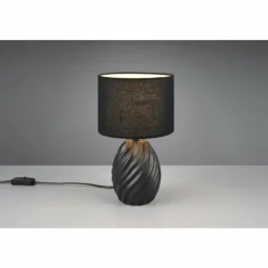 Lampes En Tissu-Luminaires Reality Melva Lampe à poser Noir, 1 lumière