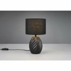 Lampes En Tissu-Luminaires Reality Melva Lampe à poser Noir, 1 lumière