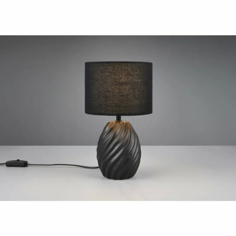Lampes En Tissu-Luminaires Reality Melva Lampe à poser Noir, 1 lumière