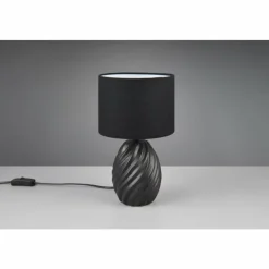 Lampes En Tissu-Luminaires Reality Melva Lampe à poser Noir, 1 lumière