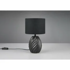 Lampes En Tissu-Luminaires Reality Melva Lampe à poser Noir, 1 lumière