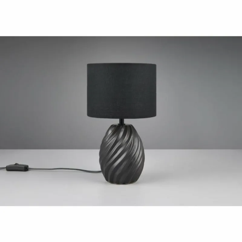 Lampes En Tissu-Luminaires Reality Melva Lampe à poser Noir, 1 lumière