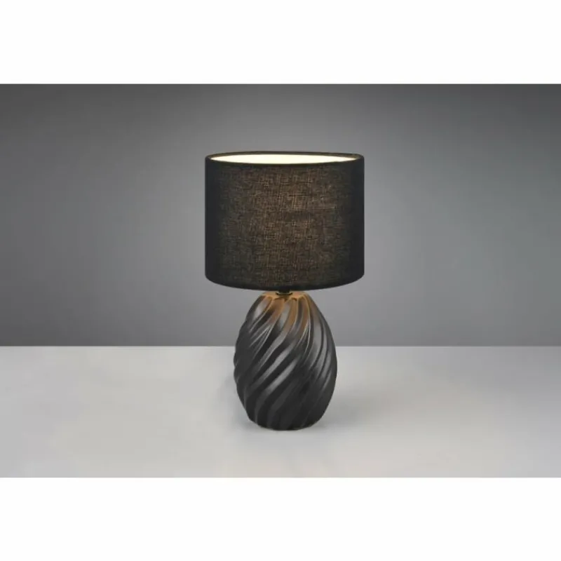 Lampes En Tissu-Luminaires Reality Melva Lampe à poser Noir, 1 lumière