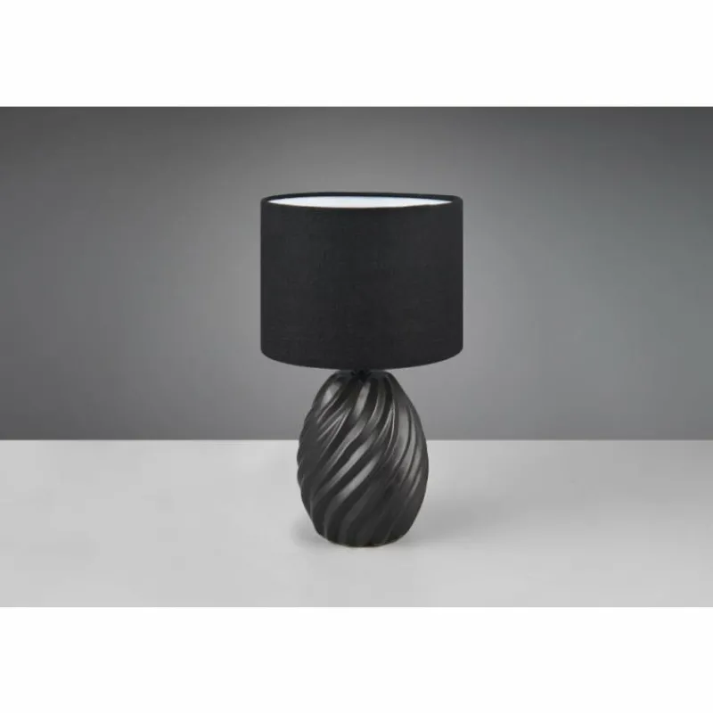 Lampes En Tissu-Luminaires Reality Melva Lampe à poser Noir, 1 lumière