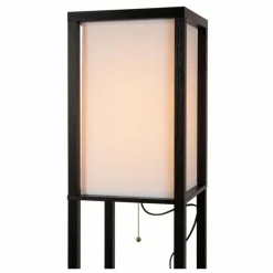 Lampes En Tissu-Luminaires Lucide MENNO Lampadaire Noir, 1 lumière