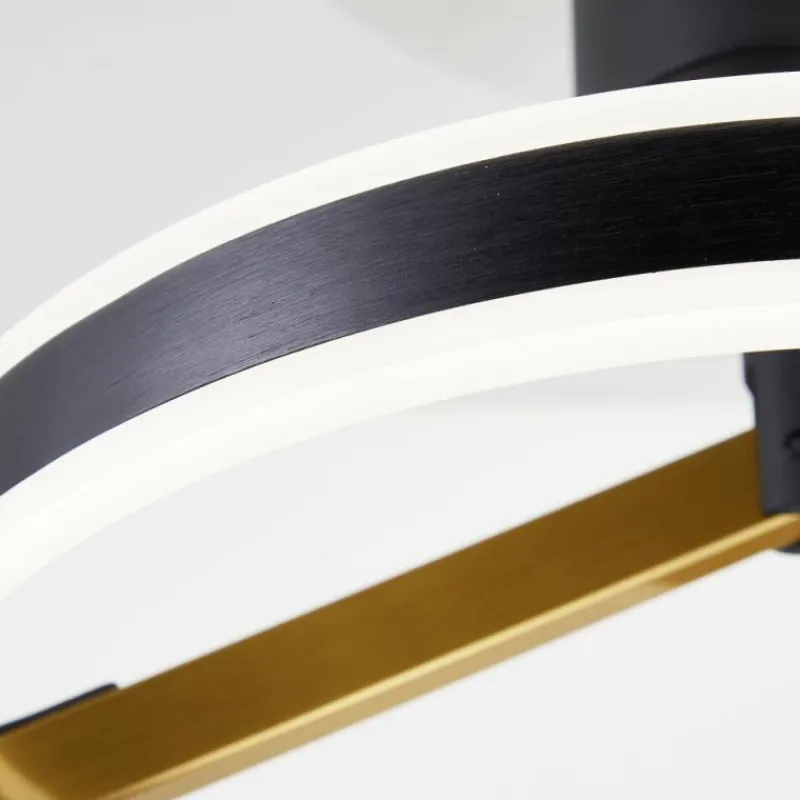 Lampes Industrielles-Luminaires Brilliant Merida Plafonnier LED Noir, 1 lumière, Télécommandes