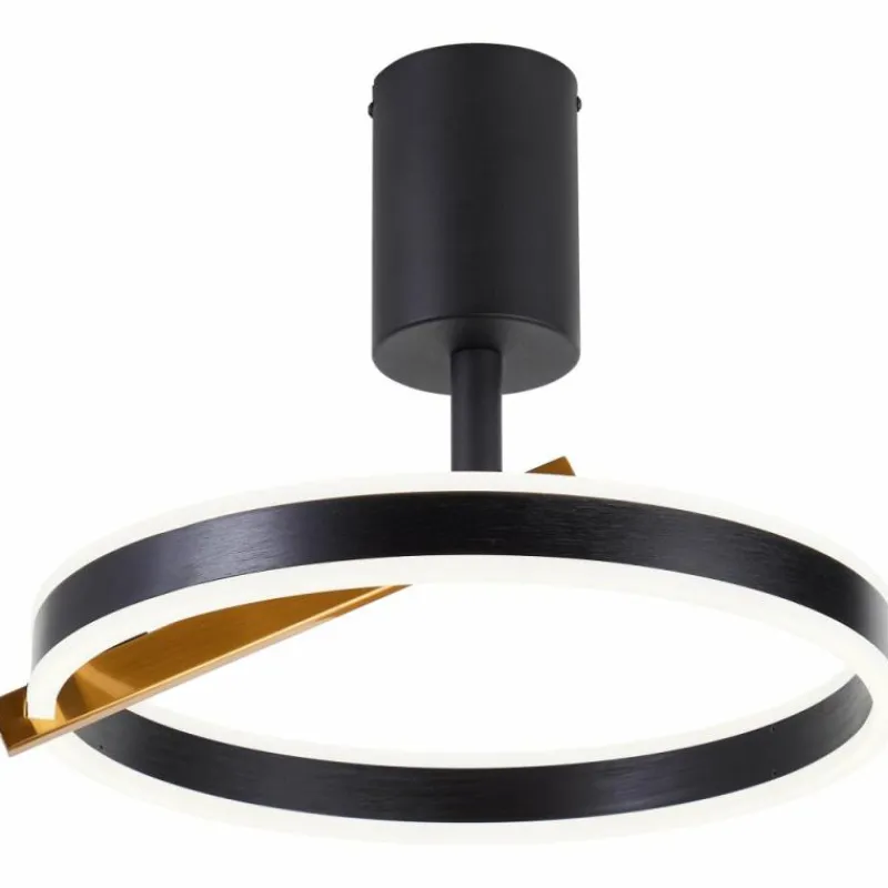 Lampes Industrielles-Luminaires Brilliant Merida Plafonnier LED Noir, 1 lumière, Télécommandes