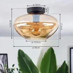 hofstein Mertola Plafonnier Ambre, 1 lumière