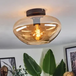 hofstein Mertola Plafonnier Ambre, 1 lumière