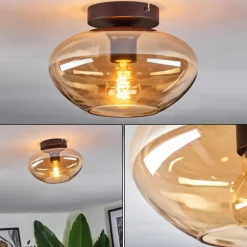 hofstein Mertola Plafonnier Ambre, 1 lumière