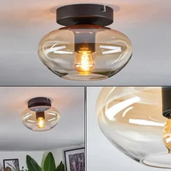 hofstein Mertola Plafonnier Ambre, Clair, 1 lumière