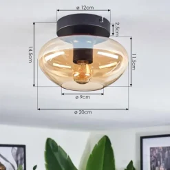 hofstein Mertola Plafonnier Ambre, 1 lumière