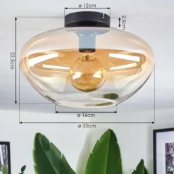 hofstein Mertola Plafonnier Ambre, Clair, 1 lumière