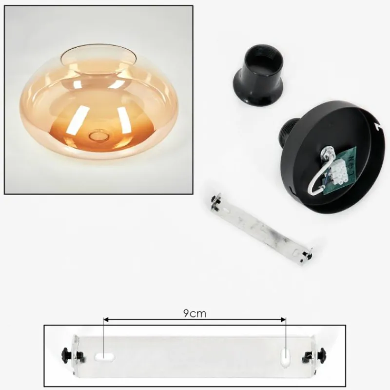 hofstein Mertola Plafonnier Ambre, Clair, 1 lumière