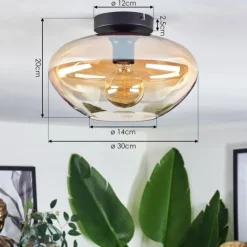 hofstein Mertola Plafonnier Ambre, Clair, 1 lumière