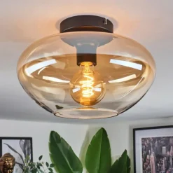 hofstein Mertola Plafonnier Ambre, Clair, 1 lumière