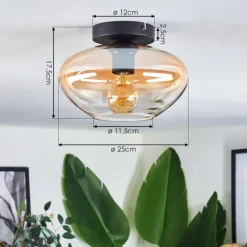hofstein Mertola Plafonnier Ambre, Clair, 1 lumière